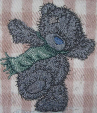 Teddy Bear winter applique machine embroidery design